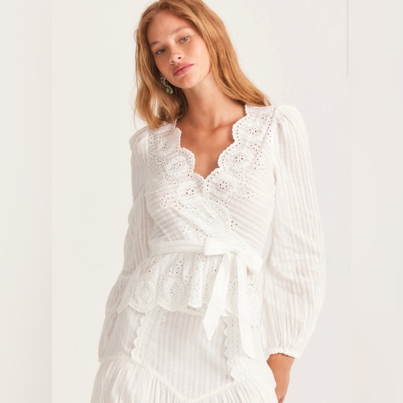 Brand new**LoveShackFancy**Pola Wrap top - Picture 5 of 8